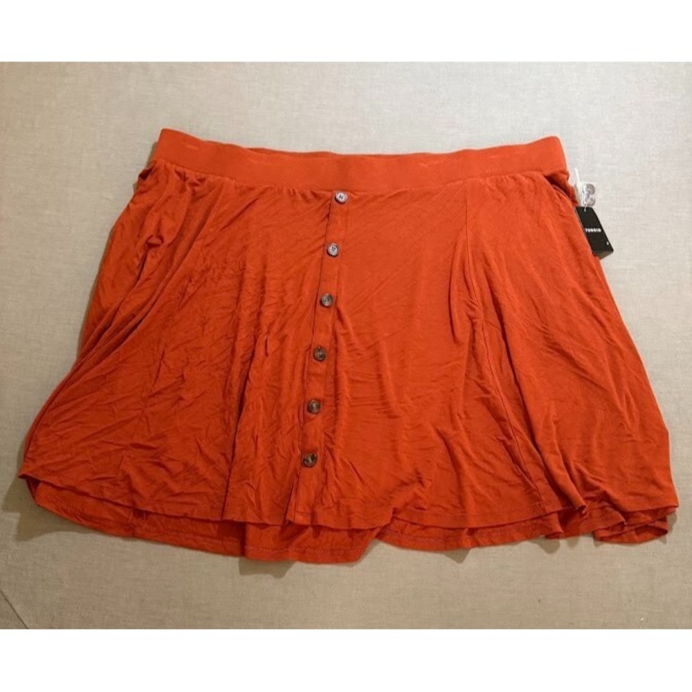 Torrid Skirt Super Soft Mini Womens 4x Orange Pull On Button Knit Ladies.‎